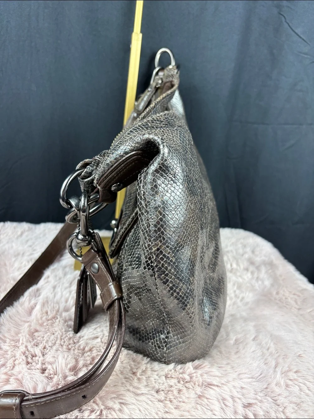 Coach Kristin Hobo | Style 18306 | Metallic Bronze/Brown Snake-Embossed